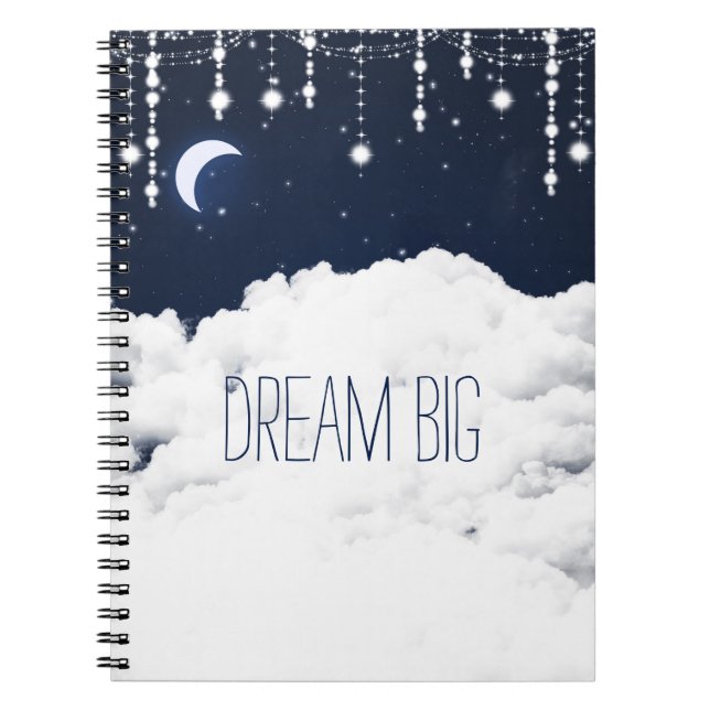 Clouds Starry Night Himmel Dream notebook journal Anteckningsbok Med Spiral (Framsidan)