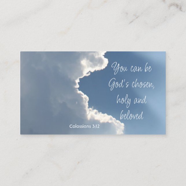 Clouds Sunlight Col 3: 12, Evangelism Card Visitkort (Baksida)