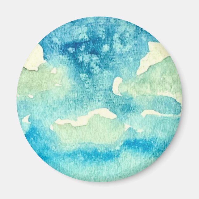 Clouds Watercolor Art Magnet (Framsidan)