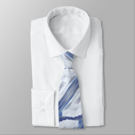 Cloudy Baby blue Himlar Abstrakt Mönster Slips