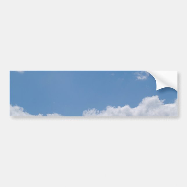 Cloudy Blå himmel Background Bumper Sticker Bildekal (Framsidan)