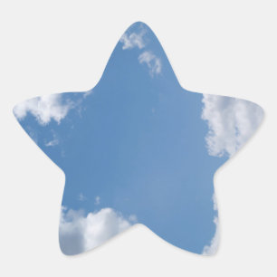 Cloudy Blå himmel Background Star Sticker Stjärnformat Klistermärke