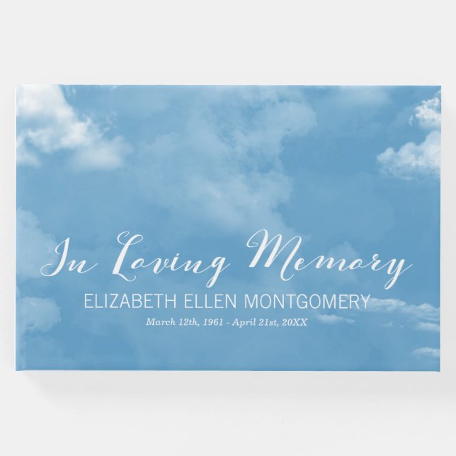 Cloudy Blå himmel i lagringsminnet Gästböcker (Framsida)