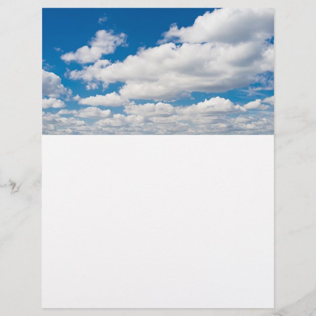 Cloudy blå himmel reklamblad (Framsidan)