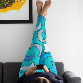 Cloudy Blue Måne Leggings