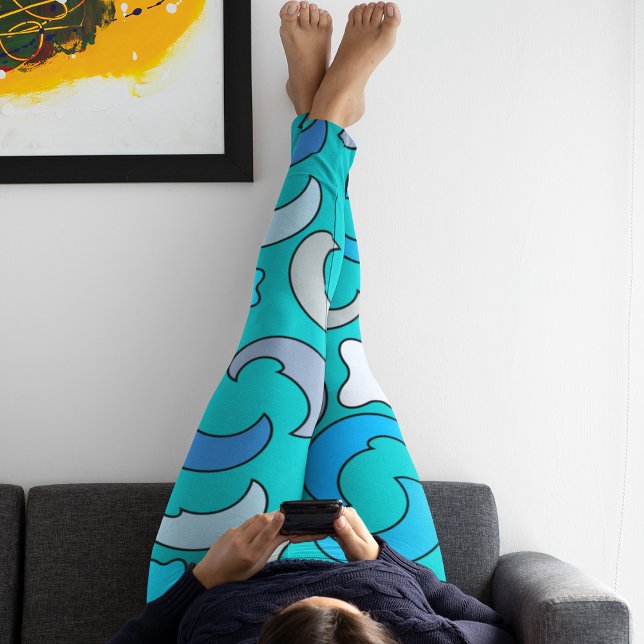 Cloudy Blue Måne Leggings (Skapare uppladdad)
