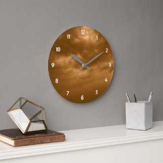 Cloudy Brown Himlar Stor Klocka