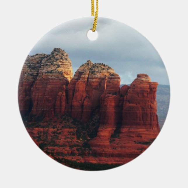 Cloudy Coffee Pot Sten i Sedona Arizona Julgransprydnad Keramik (Framsidan)