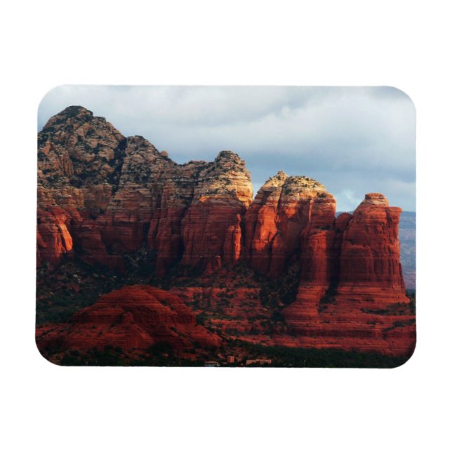 Cloudy Coffee Pot Sten i Sedona Arizona Magnet (Horisontell)
