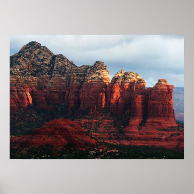 Cloudy Coffee Pot Sten i Sedona Arizona Poster (Framsidan)