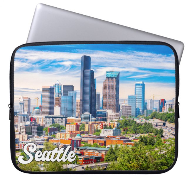 Cloudy Day in Seattle, Washington, Förenade Stater Laptop Fodral (Framsidan)