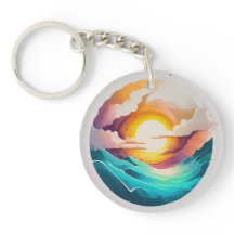 Cloudy Eclipse Acrylic Keychain