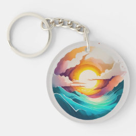 Cloudy Eclipse Acrylic Keychain
