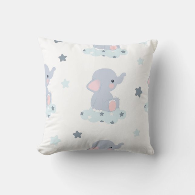Cloudy Elephant Dreams Kudde (Framsida)