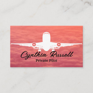 Cloudy Himlar Flygplan Flygande Logotyp Visitkort