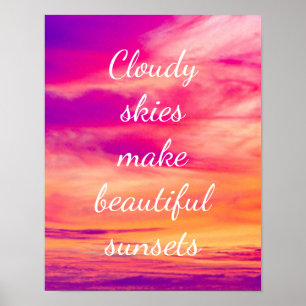 Cloudy Himlar gör vackra soluppsättningar Poster