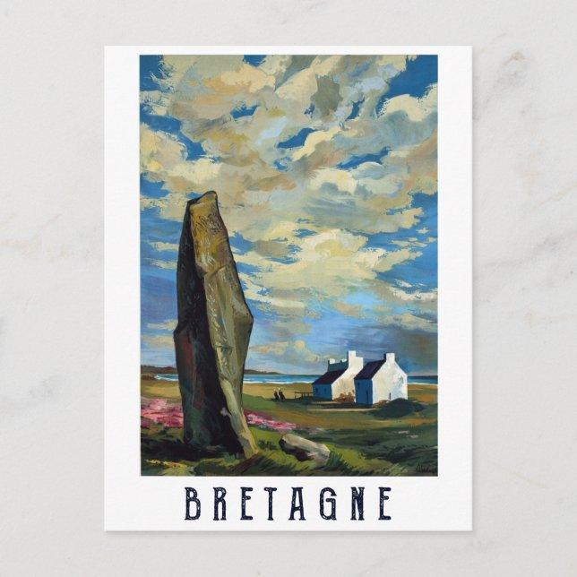 Cloudy Himlar Over Brittany, Frankrike Vykort (Framsida)