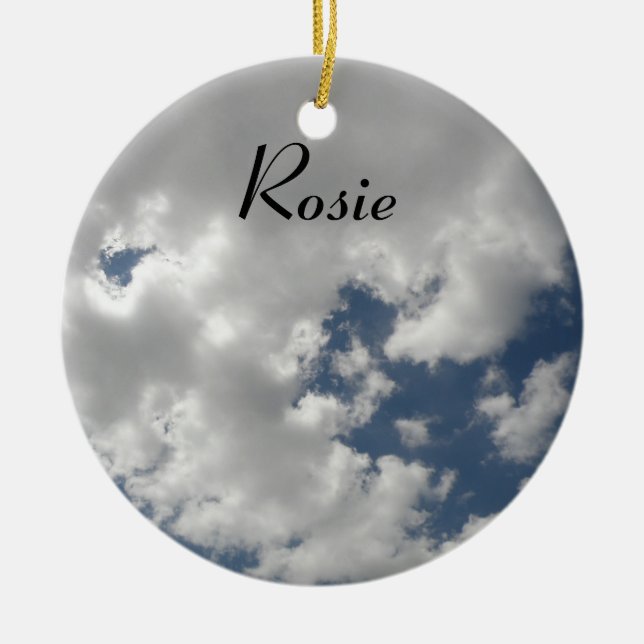 Cloudy Himlar Personlig Message Pendant Julgransprydnad Keramik (Framsidan)