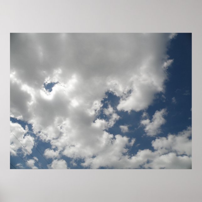 Cloudy Himlar Skriv ut Poster (Framsidan)