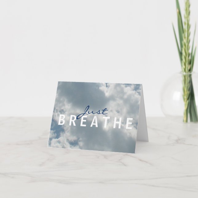Cloudy Himmel Breathe Notecard Kort (Framsida)