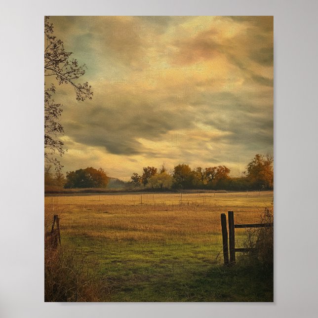 Cloudy Meadow Väg Poster (Framsidan)