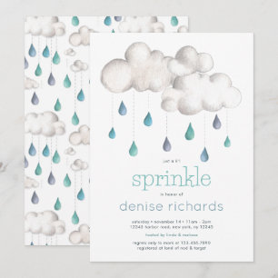 Cloudy med en chans till Sprinkles Baby Shower Inbjudningar