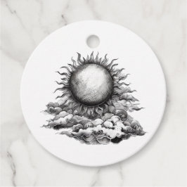 Cloudy Sol Gåvor Etiketter