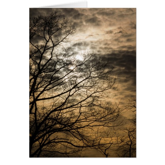 Cloudy Sol Scene Hälsningskort (Framsidan)
