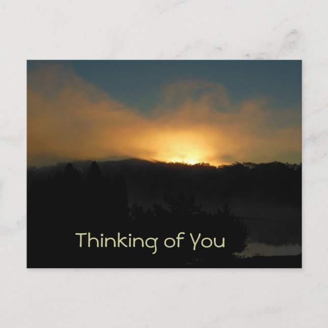 Cloudy Sunrise tänker på dig Vykort (Framsida)