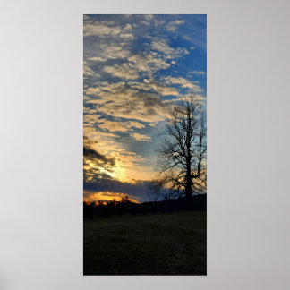 Cloudy Sunset på Blue Ridge Parkway Poster