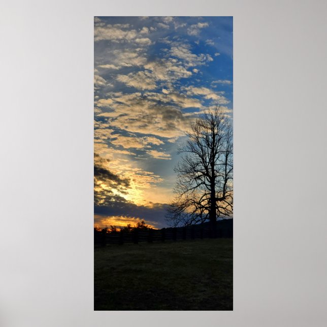 Cloudy Sunset på Blue Ridge Parkway Poster (Framsidan)