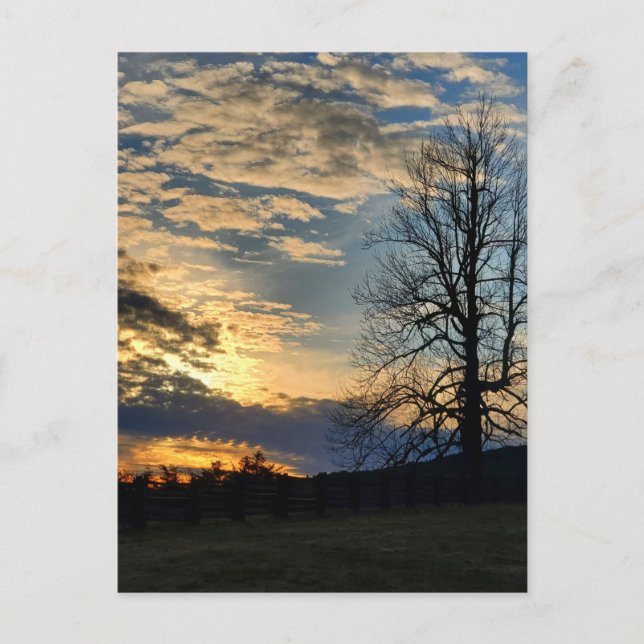 Cloudy Sunset på Blue Ridge Parkway Vykort (Framsida)