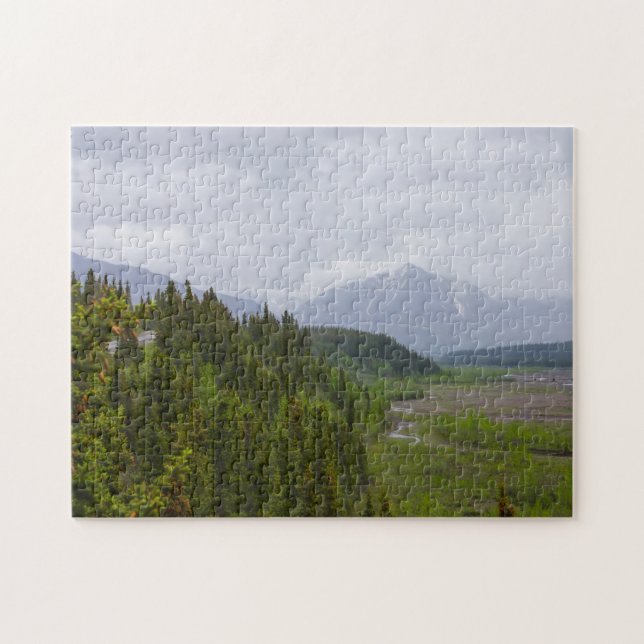 Cloudy vid Denali Pussel (Horisontell)