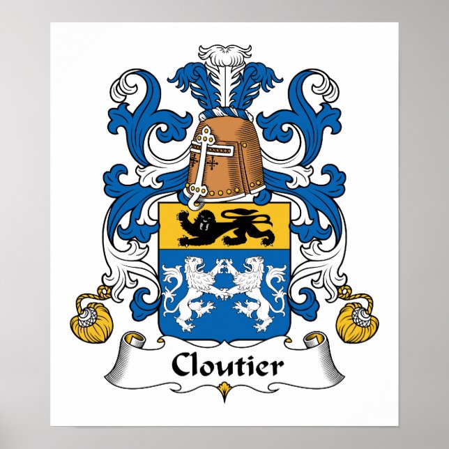 Cloutier Family Crest Poster (Framsidan)
