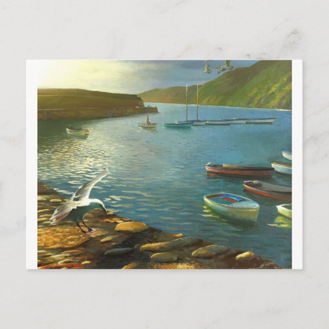 Clovelly - Tittar ut Vykort (Framsida)