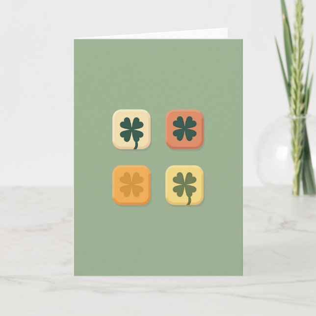 Clover Art Squares Vector Style Card Kort (Framsida)