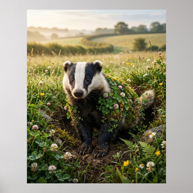 Clover Badger Meadow Luck Poster (Framsidan)