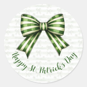 Clover & Bow St. Patrick's Day Festsdesign Runt Klistermärke