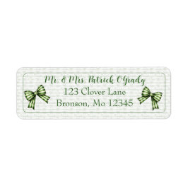 Clover & Bow St. Patrick's Day Returadress Etikett
