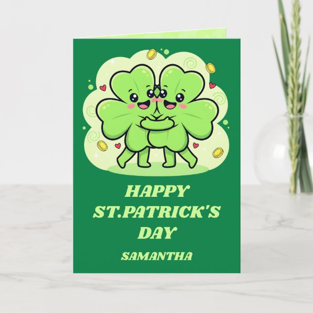 Clover Cuddles St. Patrick’s Day Card Kort (Framsida)