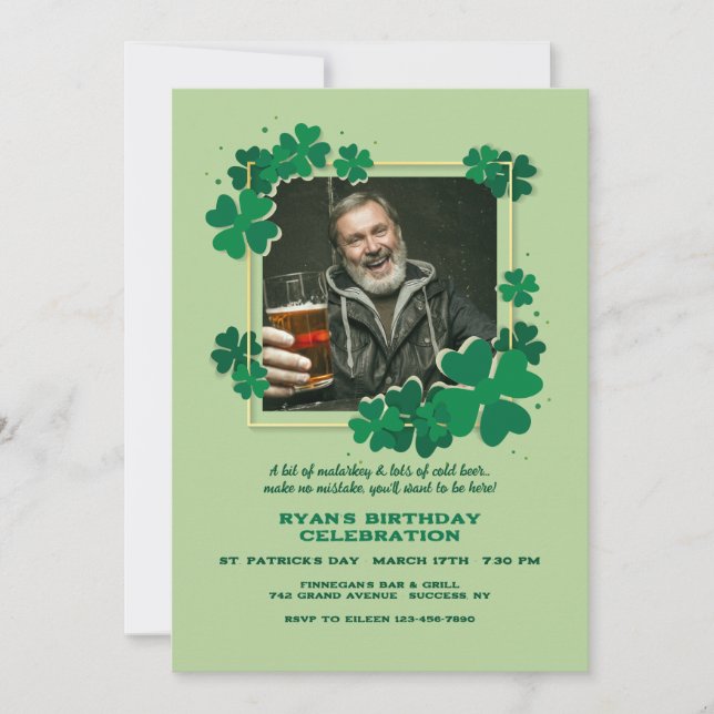 Clover Frame Photo Inbjudningar (Framsida)