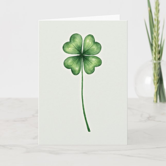 Clover Heart Pattern Lucky Card Kort (Framsida)