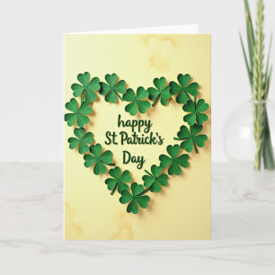 Clover Heart Pattern St Patricks Kort