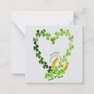 Clover Heart St. Patricks Day Anteckningskort
