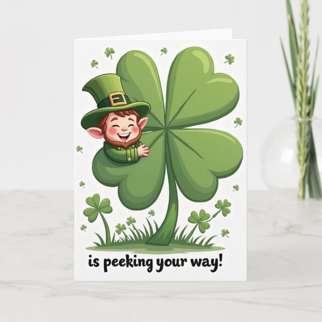 Clover Leprechaun Luck Art Card Kort (Framsida)