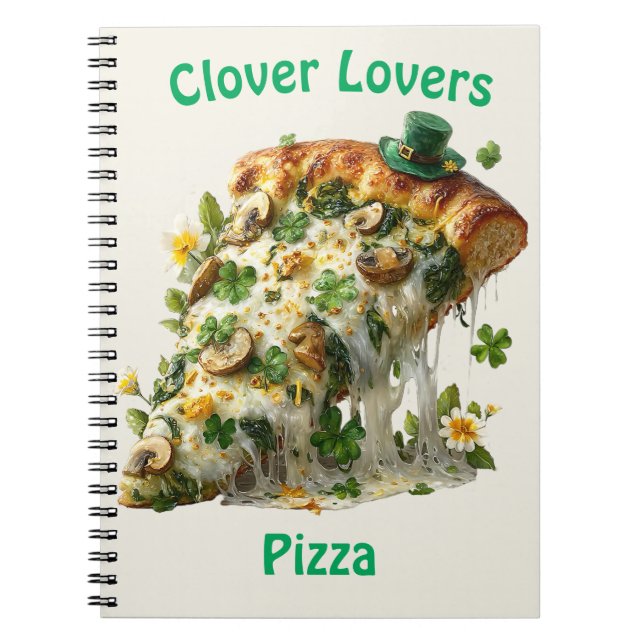 Clover Lovers Pizza St. Patrick's Day Anteckningsbok (Framsidan)
