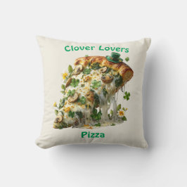 Clover Lovers Pizza St. Patrick's Day Kudde