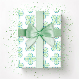 Clover Moroccan Quatrefoil i grönt och akvamarin Presentpapper