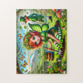 Clover Pixie Puzzle, Fairy Leprechaun St Patrick's Pussel