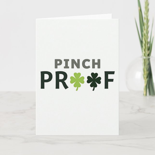 Clover Proof Grönt St Patricks-kort Kort (Framsida)